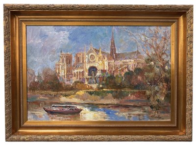 Lot 208 - UNATTRIBUTED; a modern Impressionistic oil on...