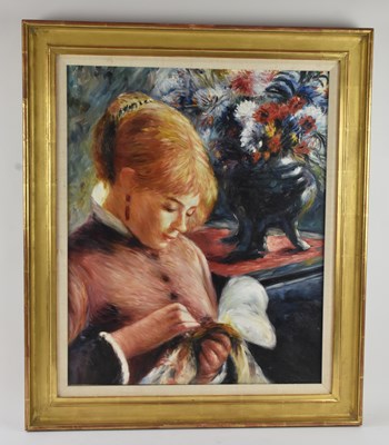 Lot 211 - UNATTRIBUTED; a modern oil on canvas, portrait...