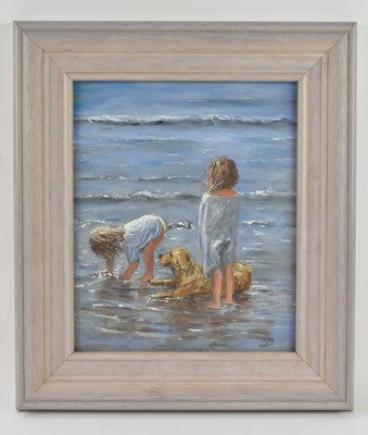 Lot 275 - UNATTRIBUTED; modern oil on board, two young...