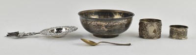Lot 1236 - A modern 925 pierced silver figural tea...