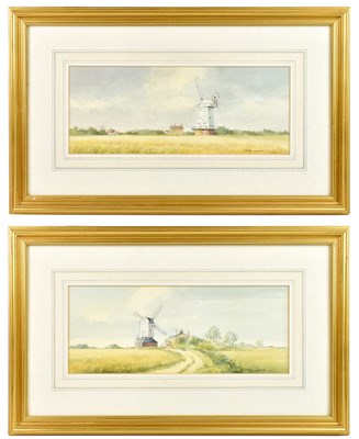 Lot 712 - DES HARRADINE; a pair of watercolours, country...