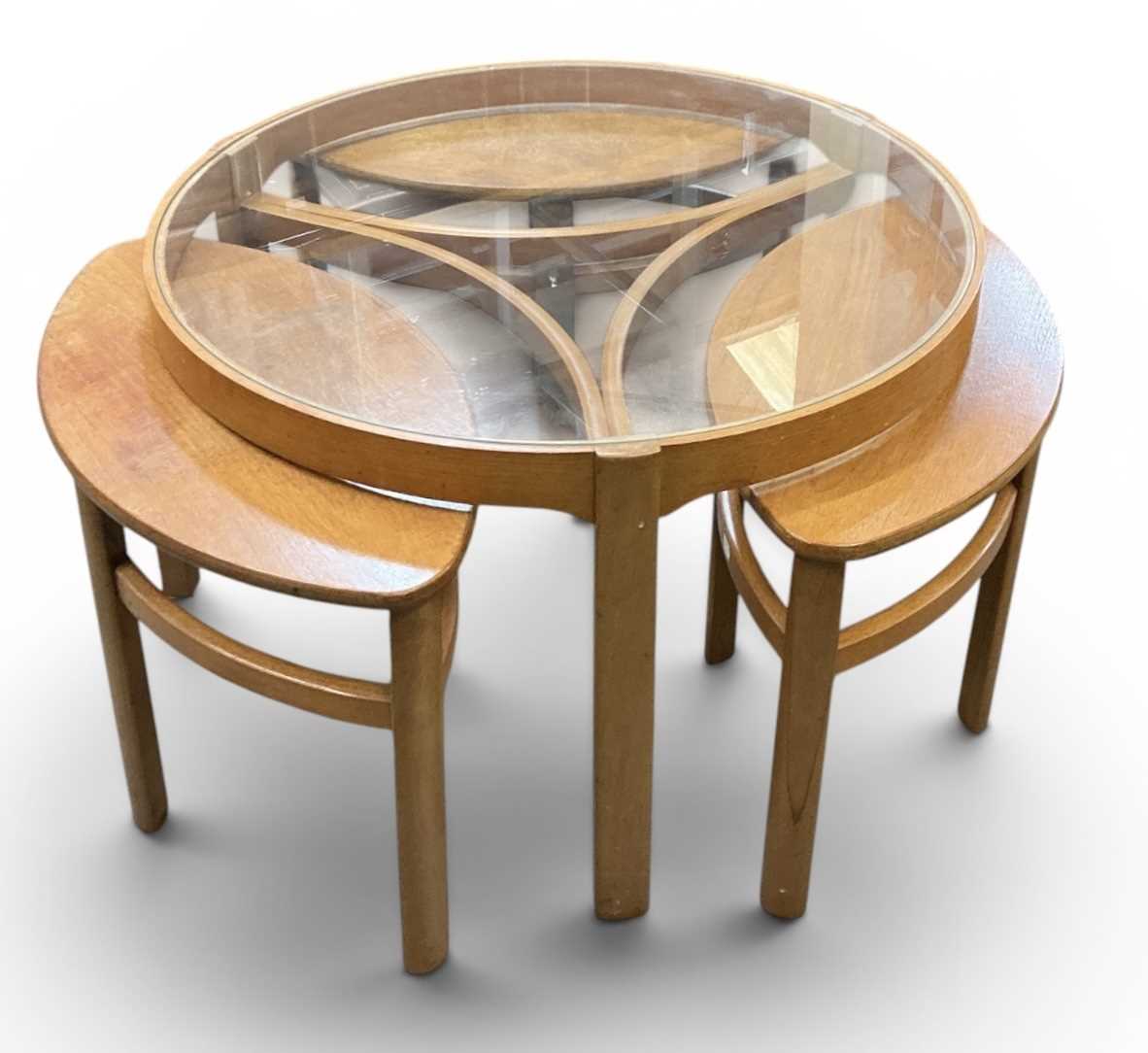 Lot 45 - NATHAN; a mid century teak framed glass topped...
