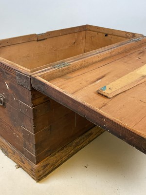 Lot 808 - An early 20th century pine metal bound storage...