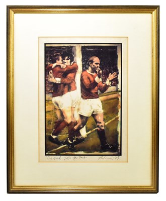 Lot 1379 - HAROLD FRANCIS RILEY BL.D. Litt FRCS (HON) DFA ATC (born 1943); pencil signed limited edition print, The Goal
