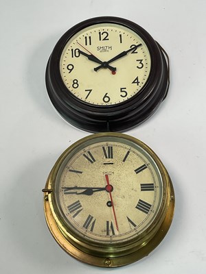Lot 290 - SMITH; two wall clocks, an Astral brass ship's...