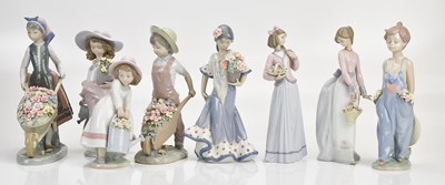 Lot 1442 - LLADRÓ; eight figures comprising flower girls...