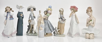Lot 1445 - LLADRÓ; eight figures comprising two girls...