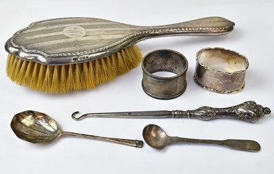 Lot 826 - A group of hallmarked silver items, comprising...