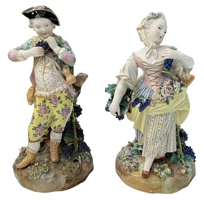 Lot 515 - A pair of early 20th century hand painted...