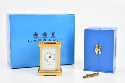 Lot 1380 - GARRARD; a cased brass case carriage clock,...