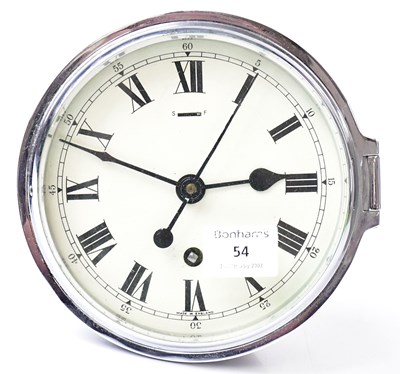 Lot 506 - An English Chrome bezel ships saloon clock,...