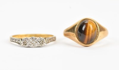 Lot 515 - An 18ct yellow gold and platinum illusion set...