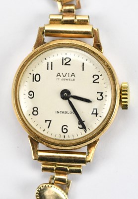 Lot 1228 - AVIA; a lady's 17 jewel Incabloc 9ct gold...