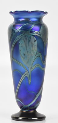 Lot 218 - OKRA GLASS; an Art Glass vase with wavy rim,...