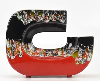 Lot 393 - GITANO; a lava effect ceramic posy holder,...