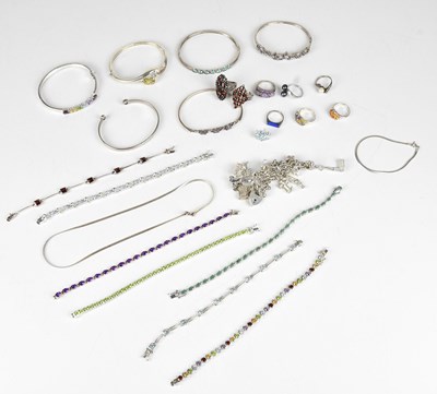Lot 618 - A collection of decorative sterling silver and...