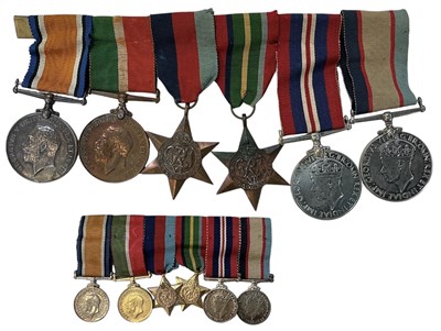 Lot 366 - A set of six WWI and WWII military medals,...