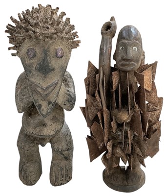 Lot 1015 - An African carved wooden tribal Nkisi Nkondi,...