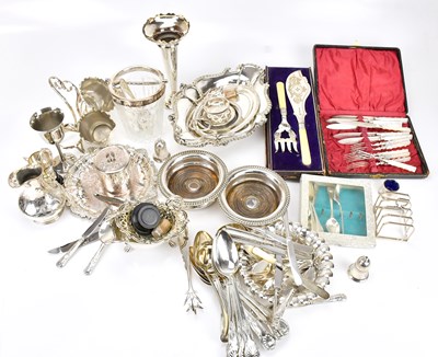 Lot 27 - A collection of assorted silver plate,...