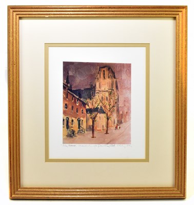 Lot 1390 - HAROLD FRANCIS RILEY BL.D. Litt FRCS (HON) DFA ATC (born 1943); pencil signed print, Church of the Holy Name