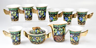 Lot 188 - VERSACE; eight Rosenthal 'Gold Ivy' mugs,...