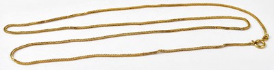 Lot 928 - An 18ct yellow gold chain necklace, length...