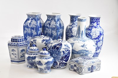 Lot 1644 - Two pairs of modern Chinese vases, taller pair...