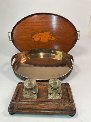 Lot 34 - An Edwardian oval shell inlaid mahogany two...