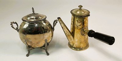Lot 588 - CHRISTOFLE; a plated chocolate/coffee pot,...