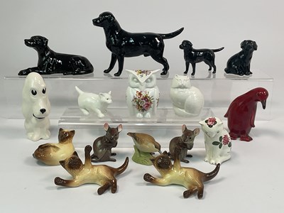 Lot 176 - A group of animal figures by Beswick, Sylvac,...