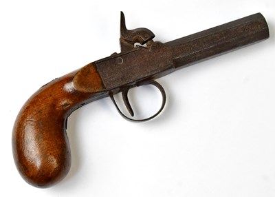 Lot 584 - A vintage percussion cap pistol, with wooden...