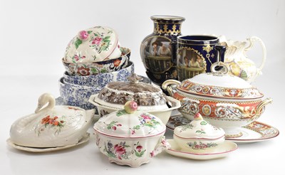 Lot 1527 - ROYAL LIMOGES; two 19th century style vases,...