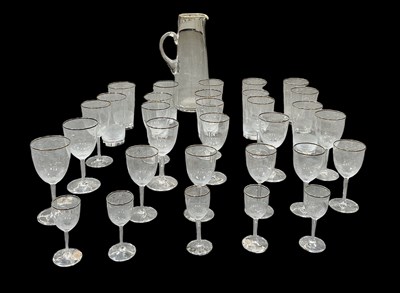 Lot 561 - A suite of mid century cut glass with gilt...