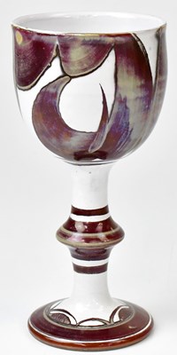 Lot 179 - ALAN CAIGER SMITH; a stoneware goblet, with...