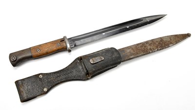 Lot 1075 - A German K98 bayonet, blade and scabbard...