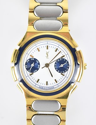 Lot 1438 - YVES SAINT LAURENT; a two tone 18ct gold...