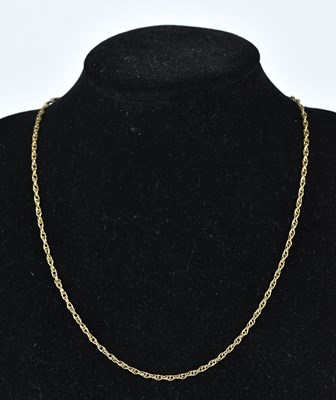 Lot 334 - A 9ct yellow gold twist link necklace, length...