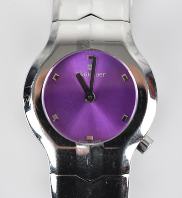 Lot 1146 - TAG HEUER; a lady's stainless steel Alter Ego...