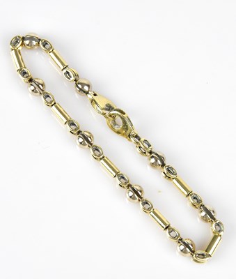 Lot 68 - A 9ct yellow gold fancy link bracelet, length...
