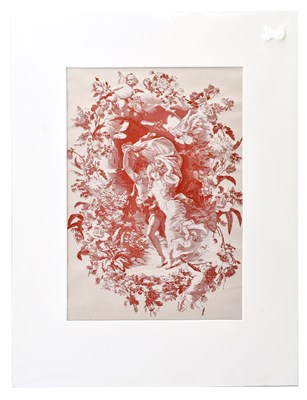Lot 2179 - An Art Nouveau French woven panel, 'L'Orage',...