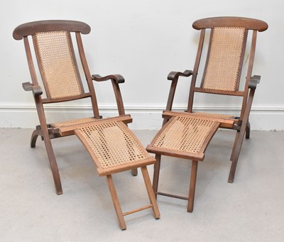 Lot 1204 - A pair of early 20th century folding steamer...