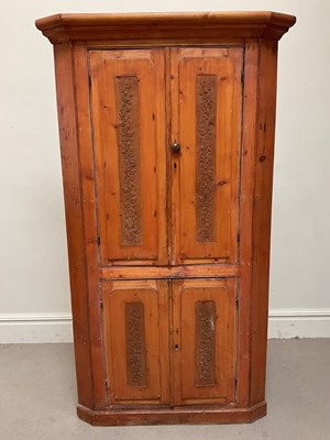 Lot 1225 - A 19th century pine freestanding corner...