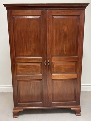 Lot 1184 - A late 19th century French walnut armoire,...