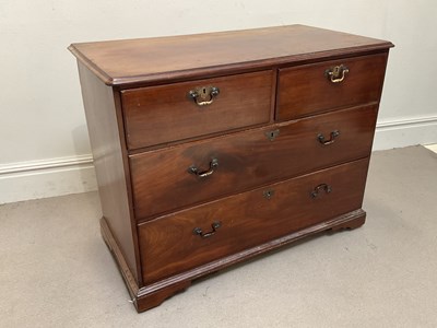 Lot 1282 - A 19th century mahogany chest on low bracket...
