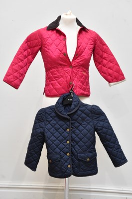 Lot 1327 - RALPH LAUREN; a navy blue padded quilted fully...