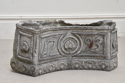 Lot 1420 - A lead rain hopper, dated 1793, approx 28 x 52...