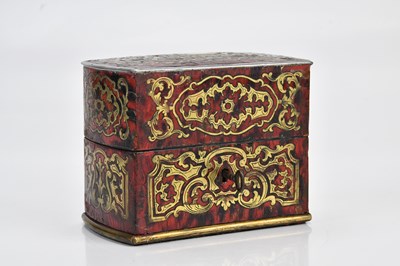 Lot 2009 - A 19th century Boulle work scent box with two...