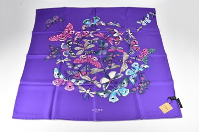 Lot 1272 - LOEWE; a 100% silk twill purple and blue...