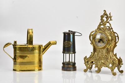 Lot 2133 - A brass watering can, a reproduction brass...