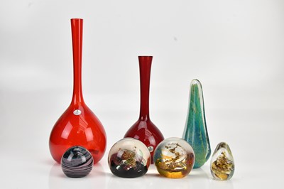 Lot 1619 - A small collection of paperweights including...